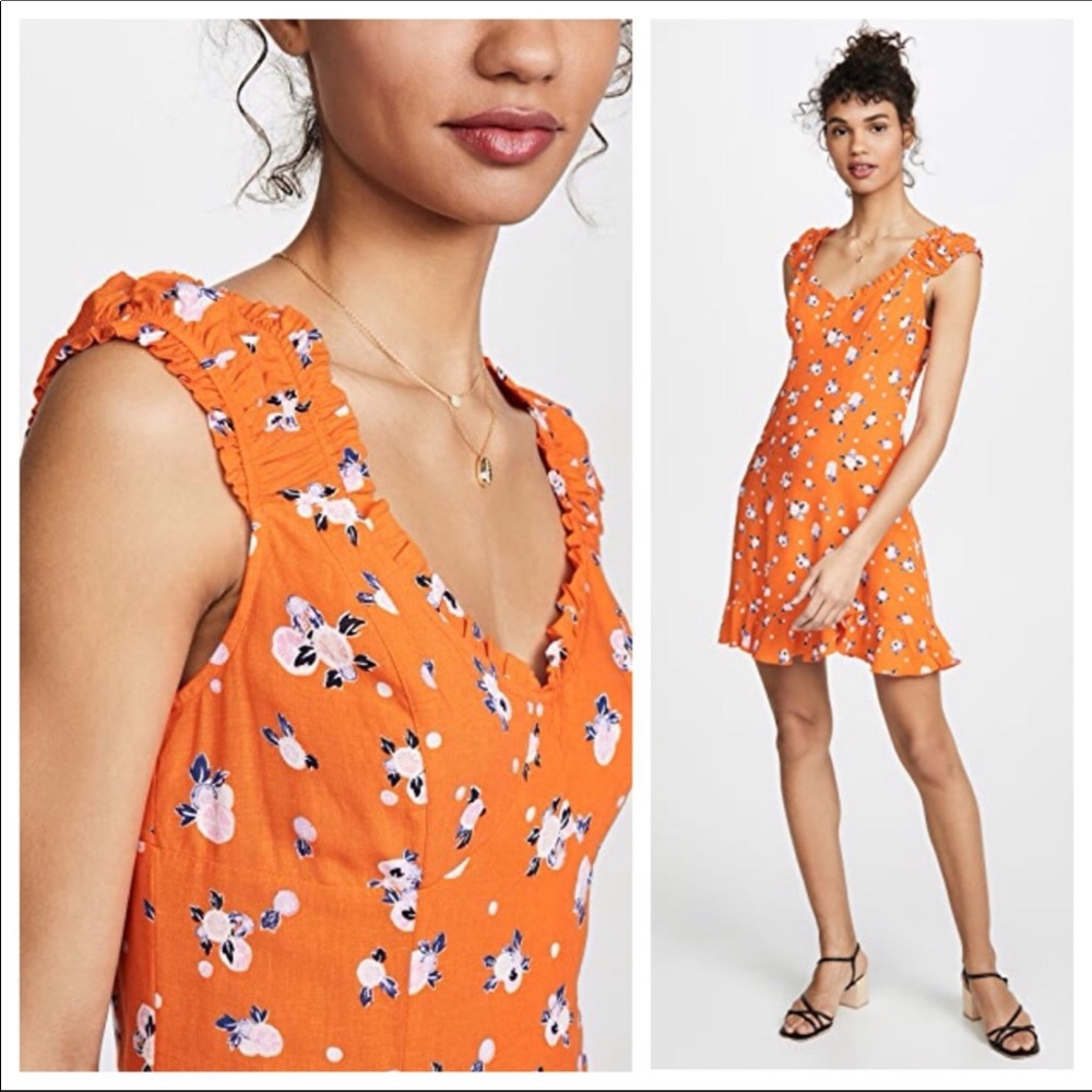 FREE PEOPLE BOHO V-NECK TIE BACK MINI DRESS A2C - Picture 5 of 16